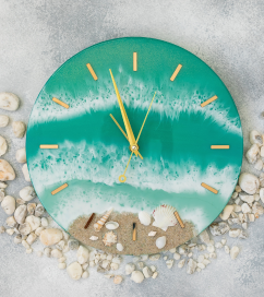 Clock resin art course gallery