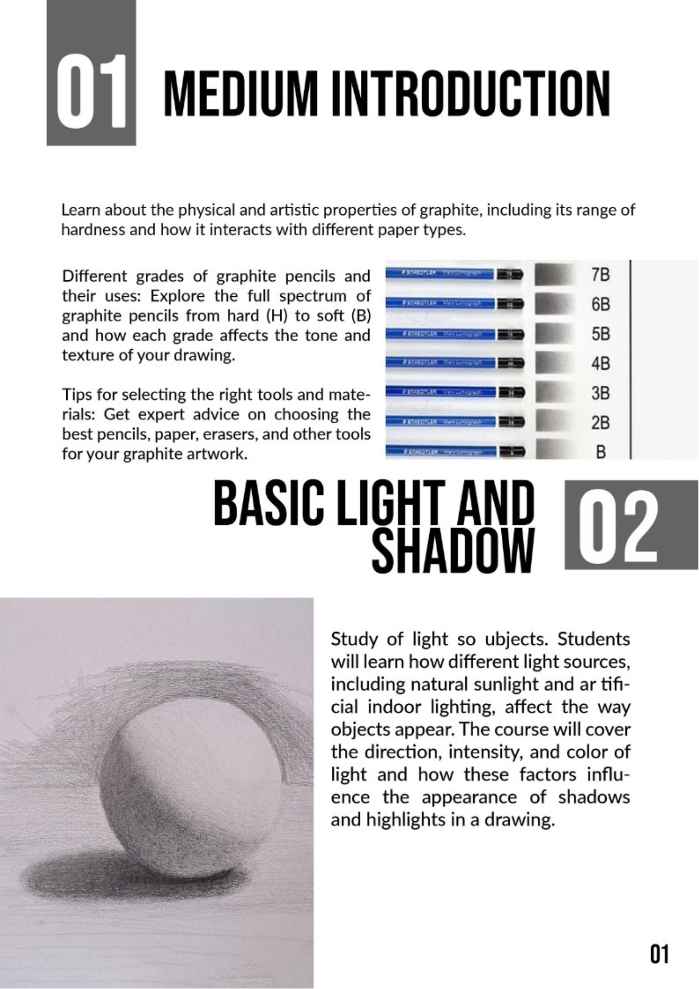 key aspects of drawing with graphite