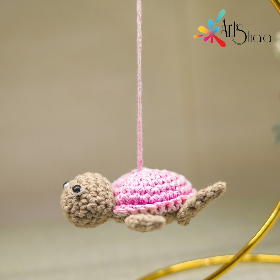 Pink Hanging Turtle Keyring