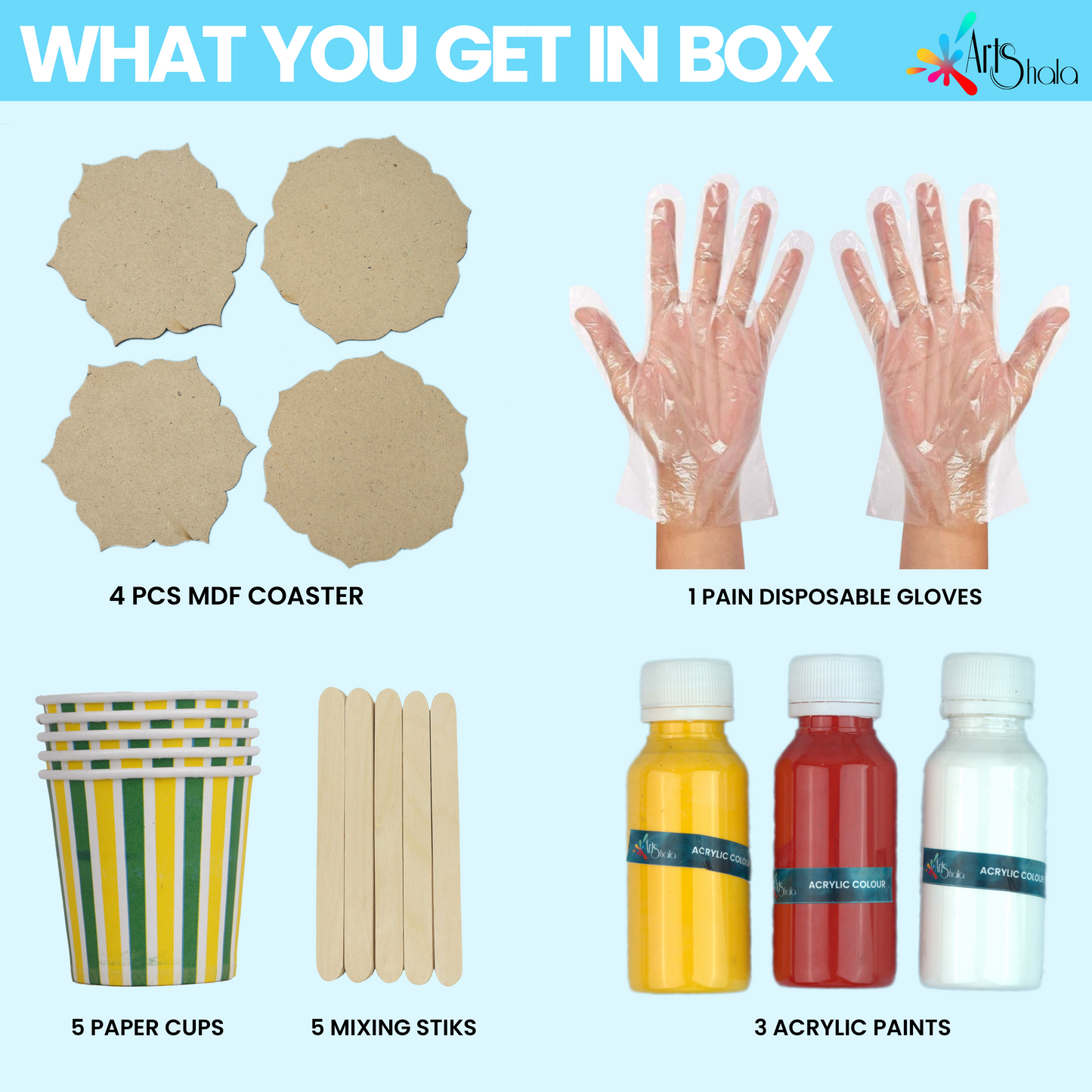 Acrylic Paint with MDF Coaster Kit