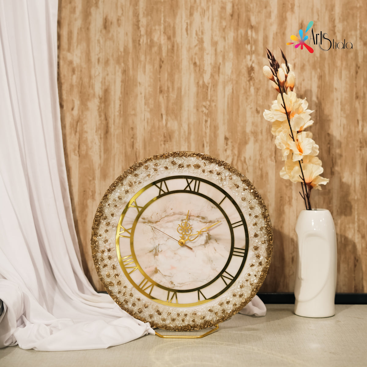 Arts Shala Handcrafted Epox Resin Clock