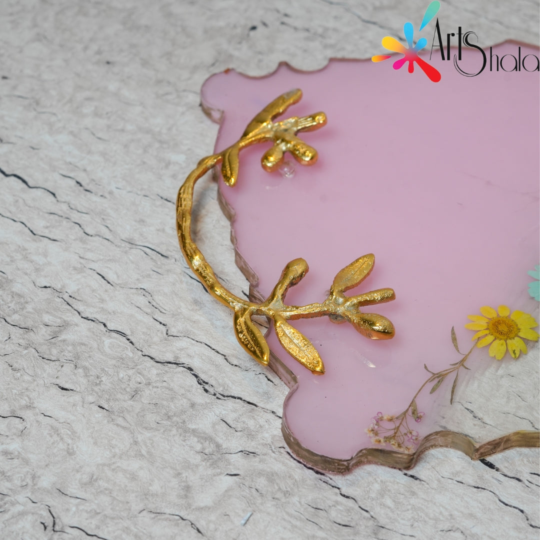 Golden T-Shaped Wood Log Metal Tray Handle