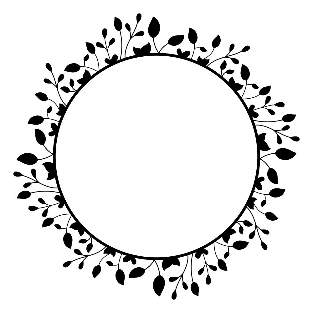 Round black and white frame