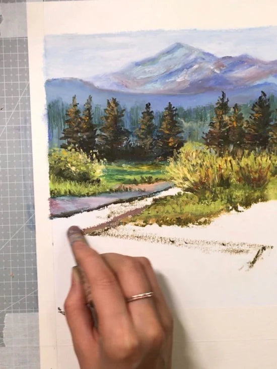Landscape Oil Pastel Drawing