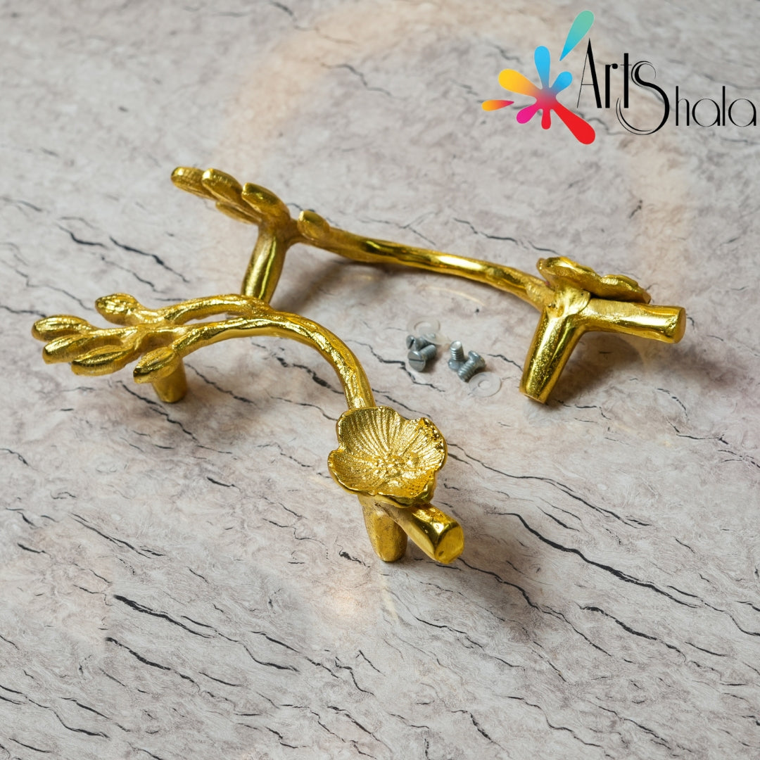 Two Leaf Metal Serving tray handle