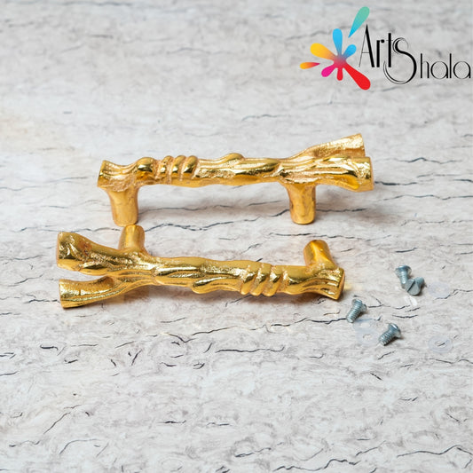 ARTS SHALA Golden Tree Branch Metal Tray handle