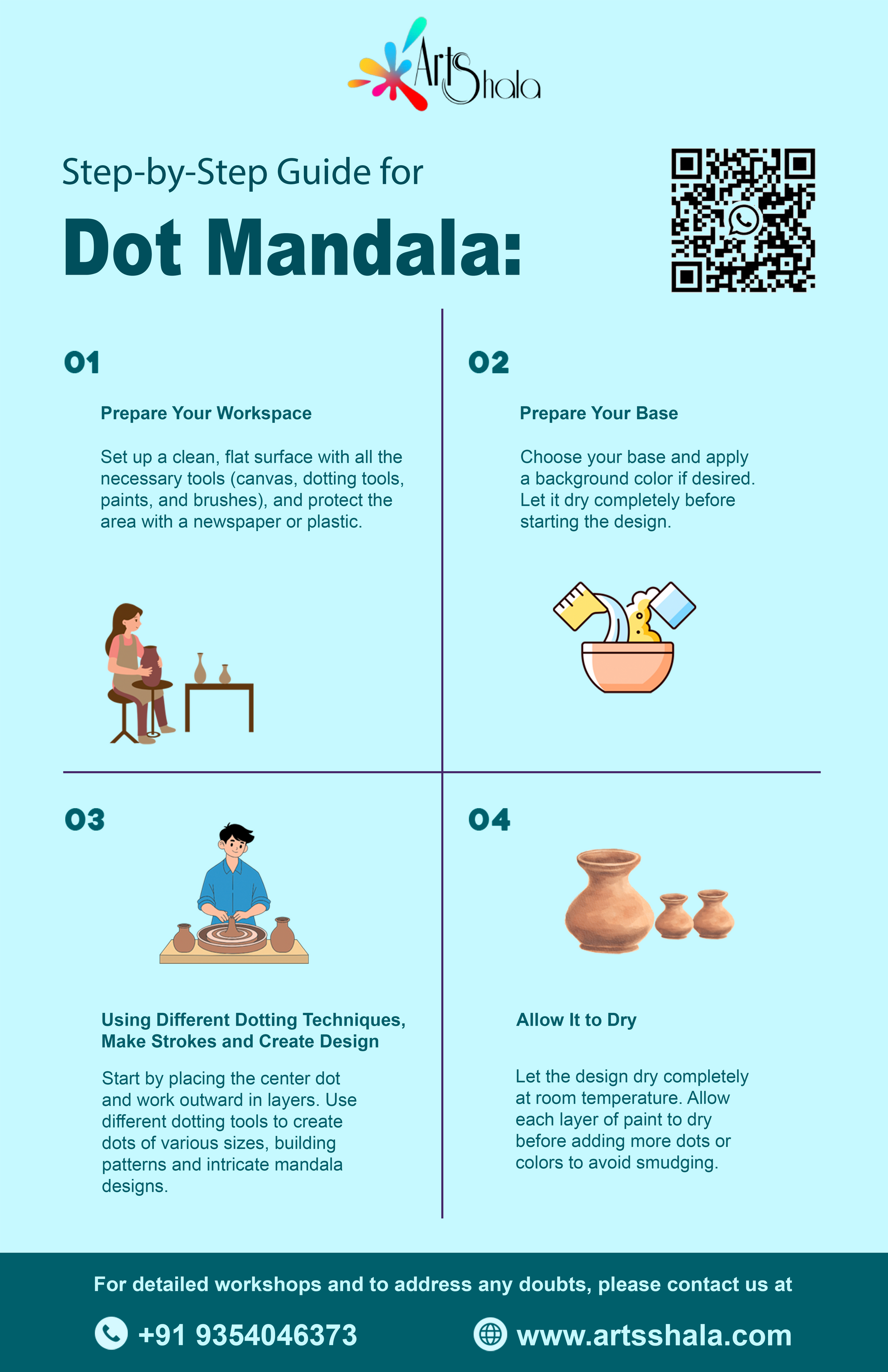 Step by step guide for Dot Mandala