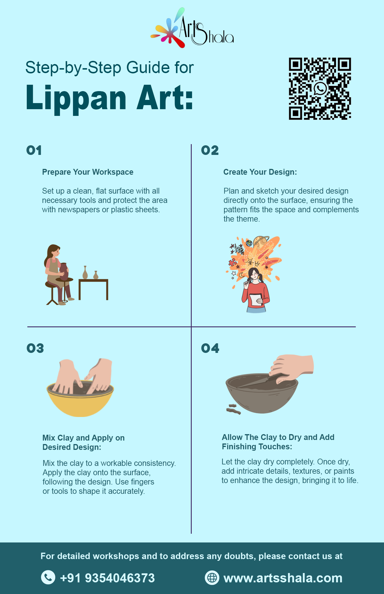 Step by step guide for Lippan Art