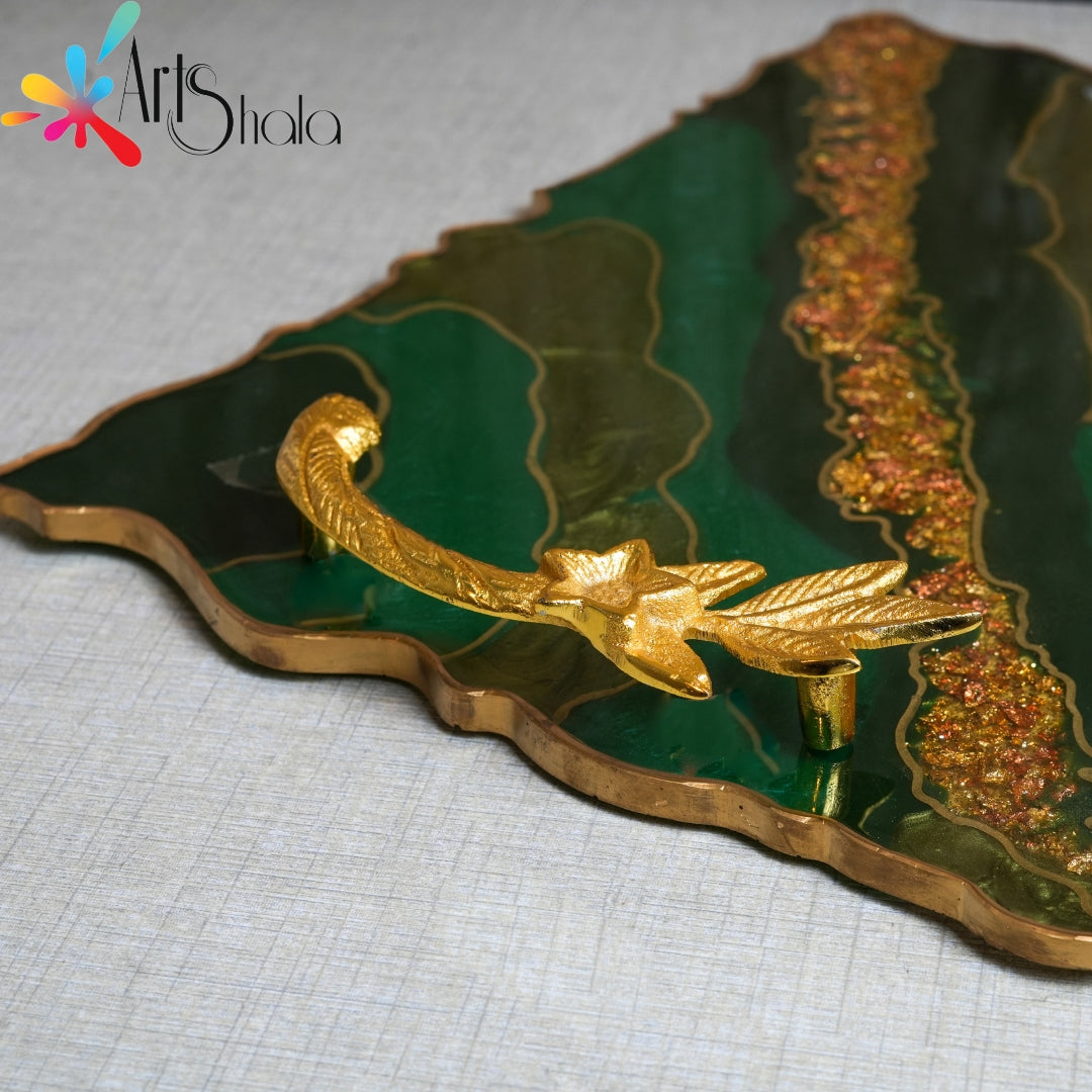 golden leaf tray handle