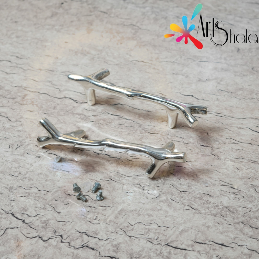 silver wood branch metal