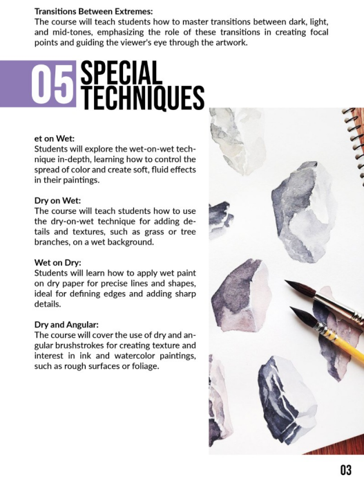 watercolor and ink painting Special techniques