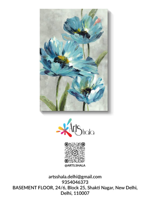 Blue Flower Painting Wall Art