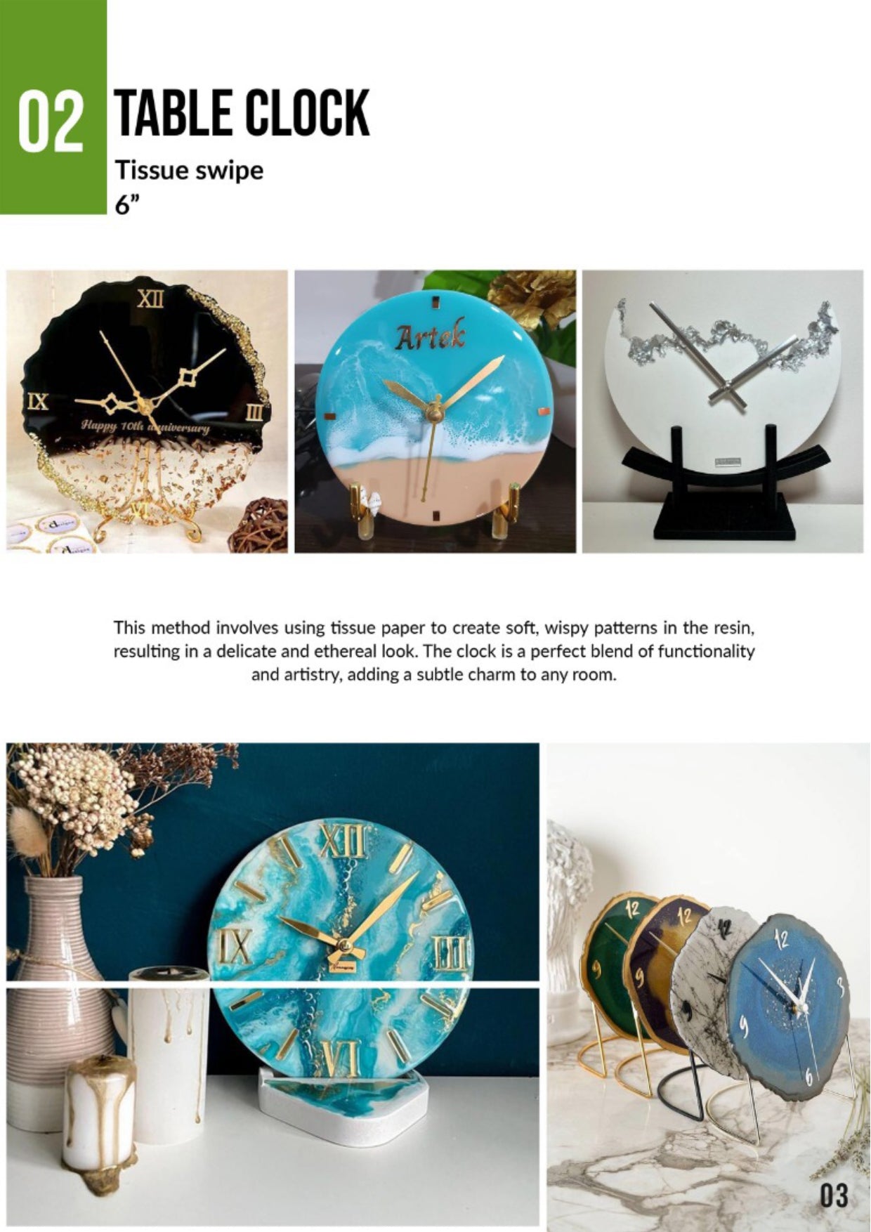 Resin Table Clock at Arts Shala