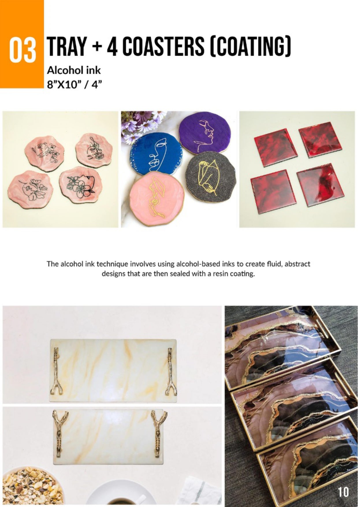Tray + 4 Coasters Coating