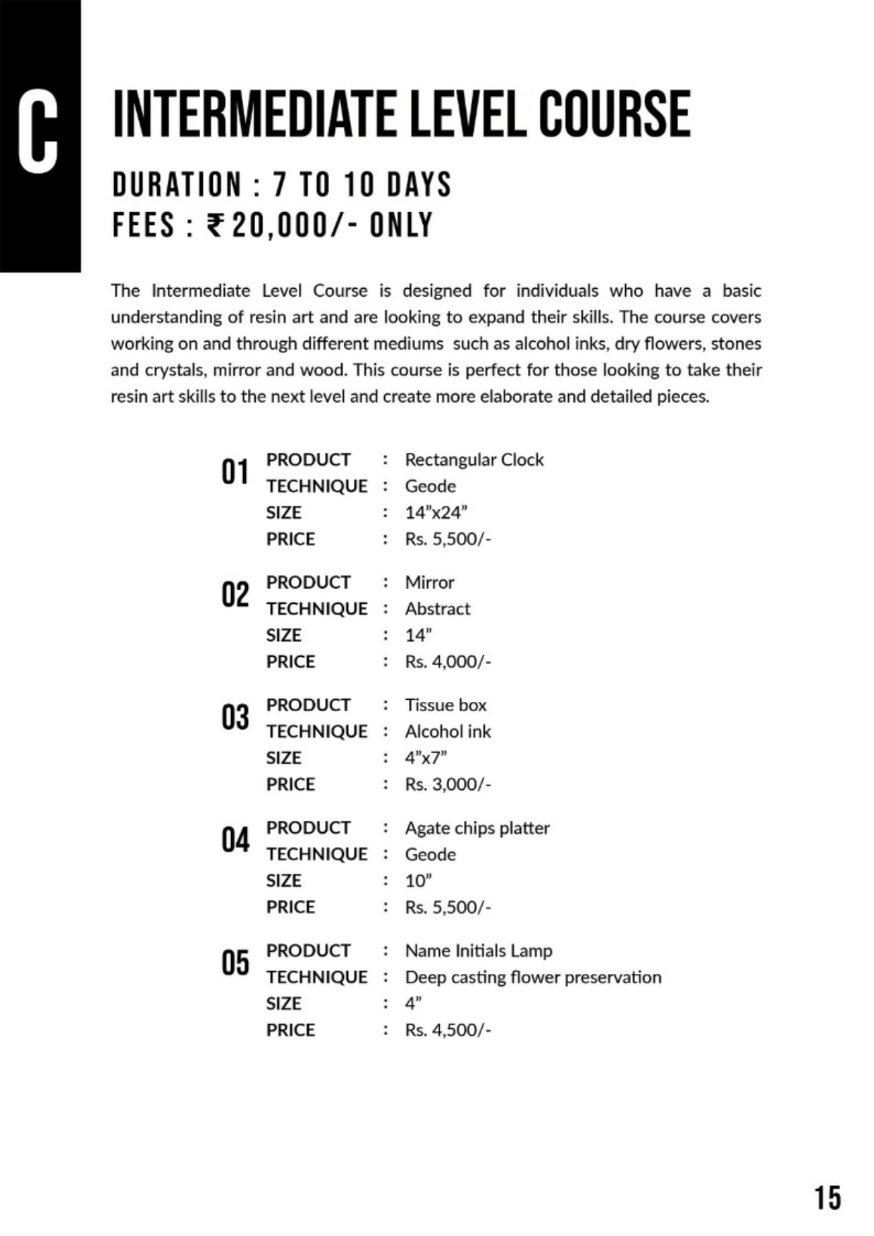 Intermediate level course