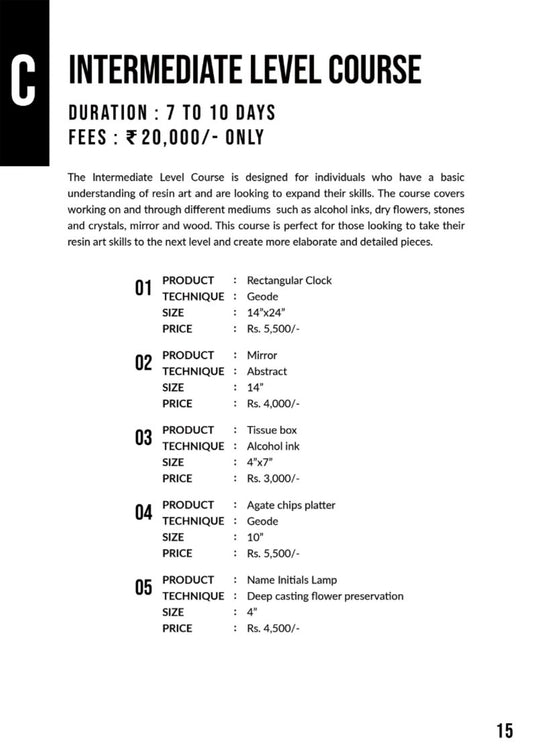 Intermediate level course