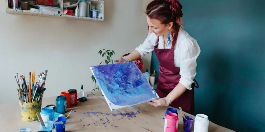 Acrylic Pour Painting with Resin