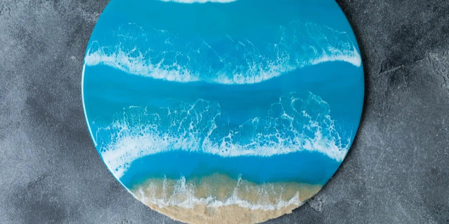 Make Beach-Inspired Wall Art with Resin Pouring and Beach Sand!