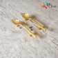 Metal Tray Leaf Handle Golden