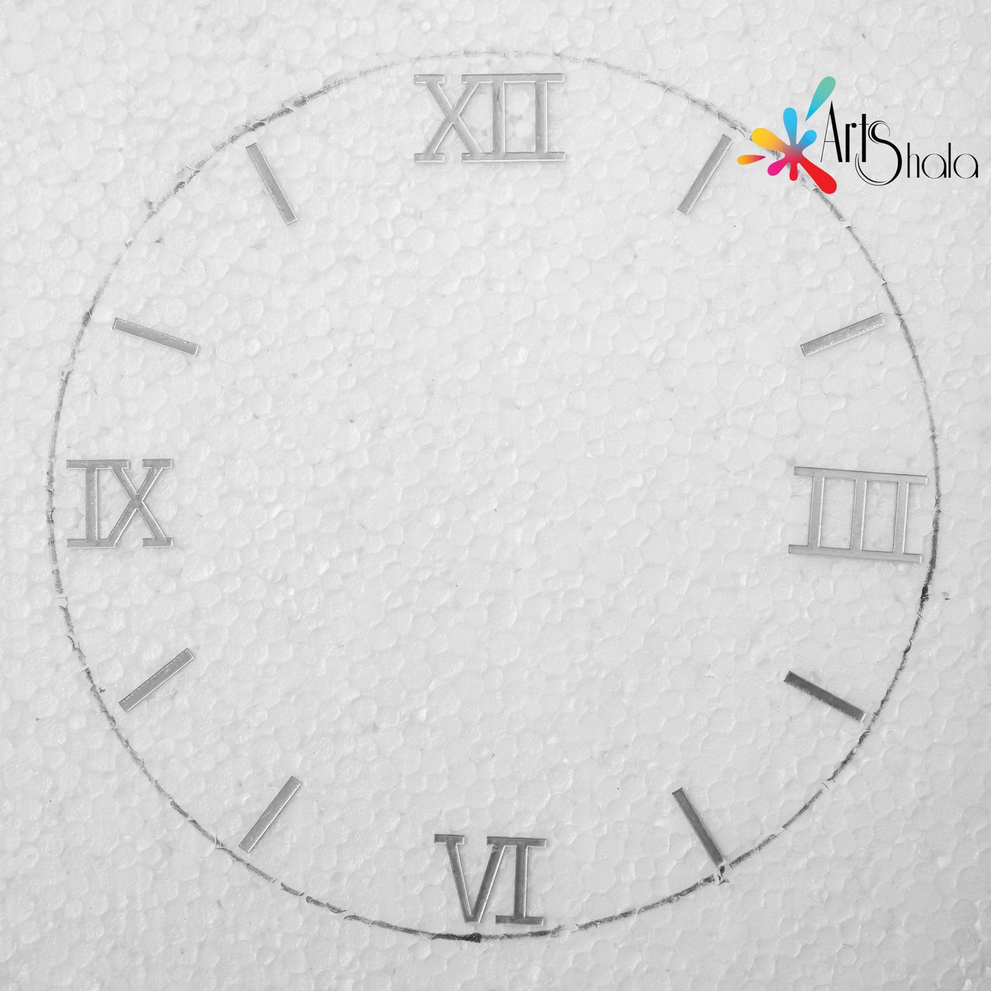 Acrylic roman clock silver