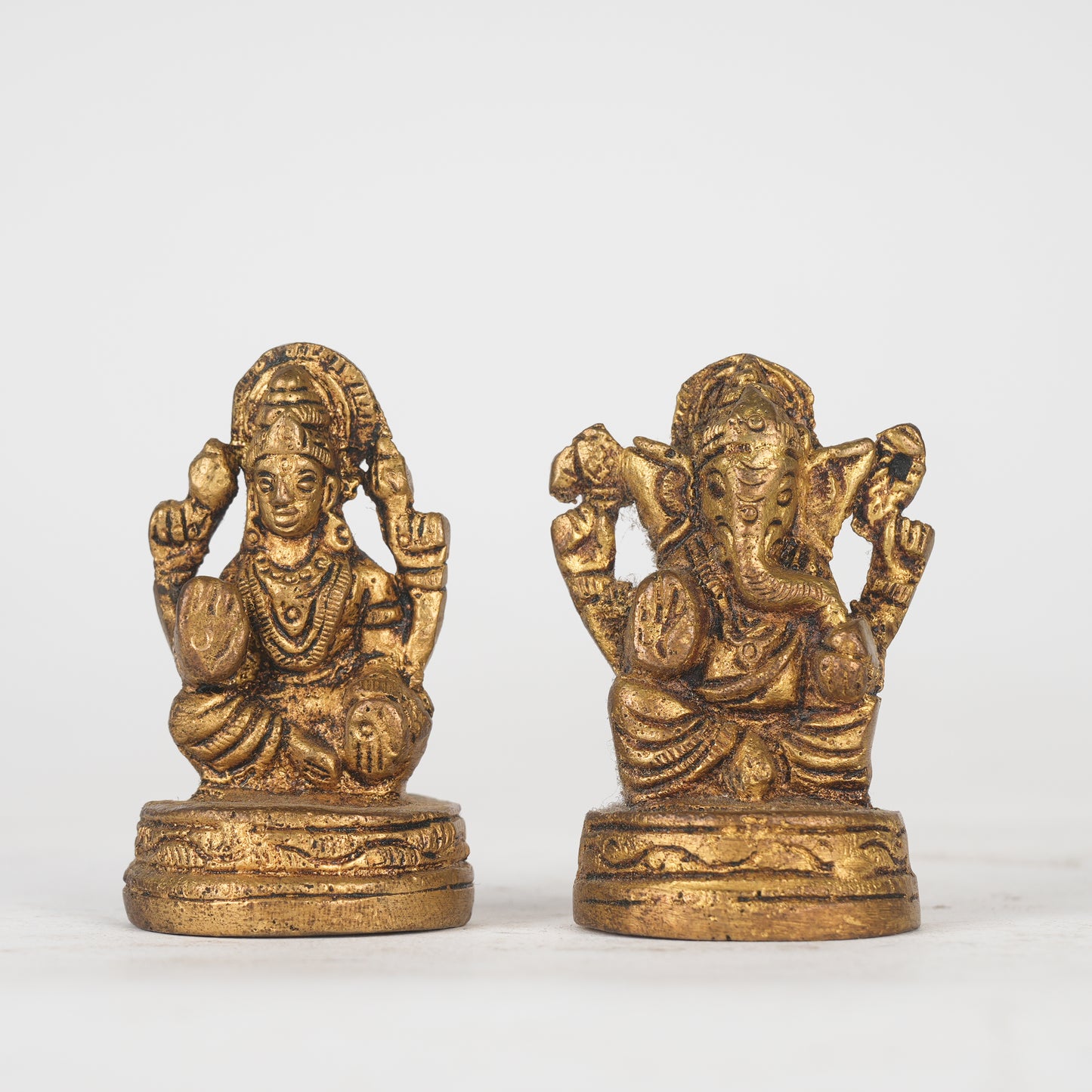 Brass Ganesh Laxmi Statue