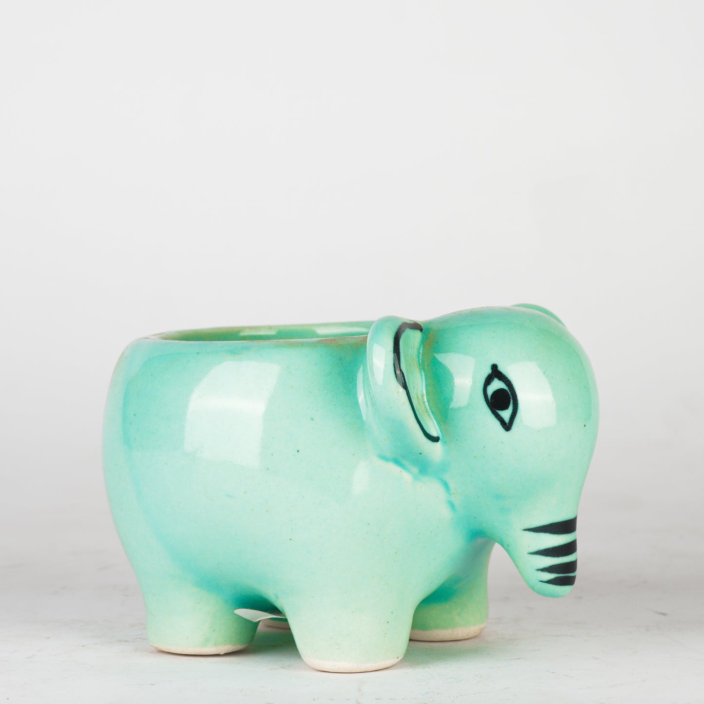 Glazed Ceramic Elephant Shape Planter