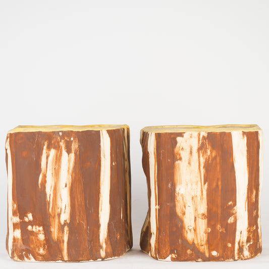 Ceramics Tree Stump Planter| Set of Two