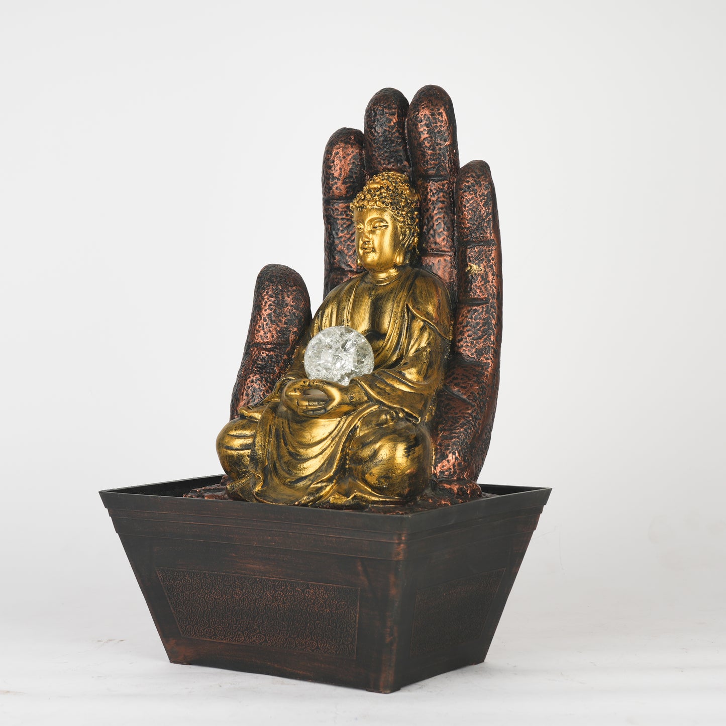 Polyresin Palm Buddha Idol