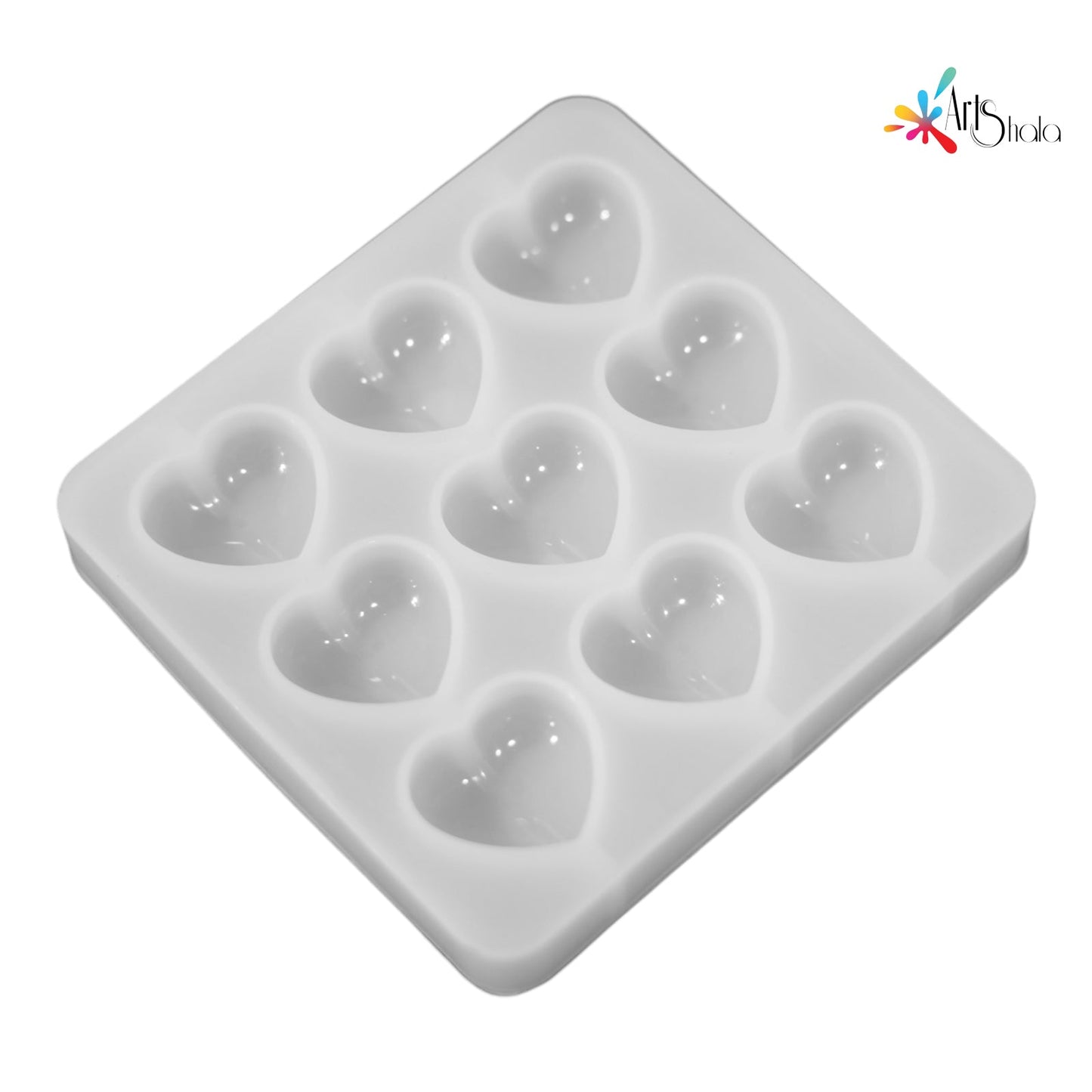 Heart Silicone Mould (9 cavity)