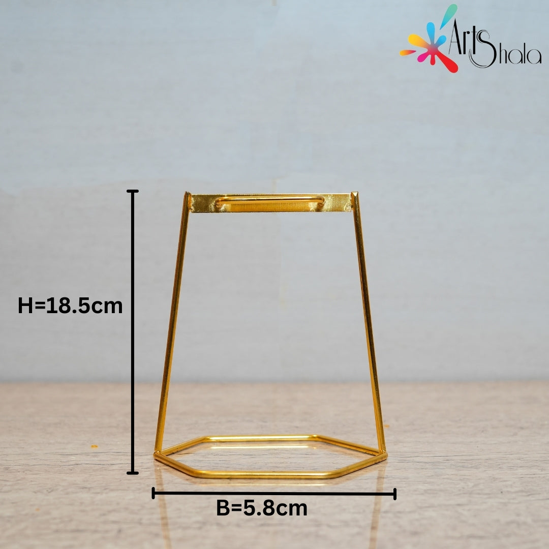 Hexagen-shaped Clock Metal Stand Golden