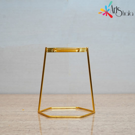 Hexagen-shaped Clock Metal Stand Golden