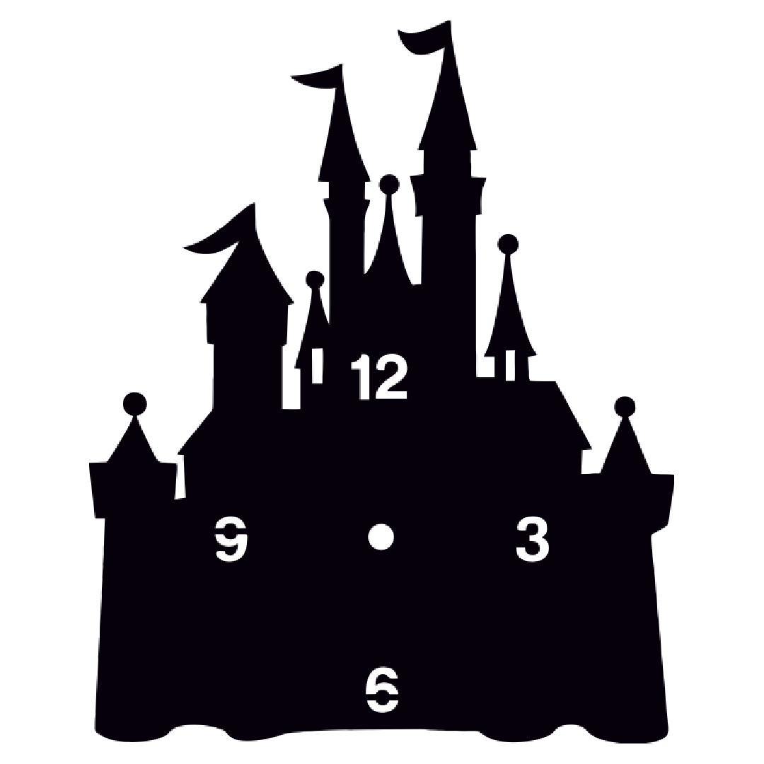 Enchanted Castle Clock CDR Vector Design