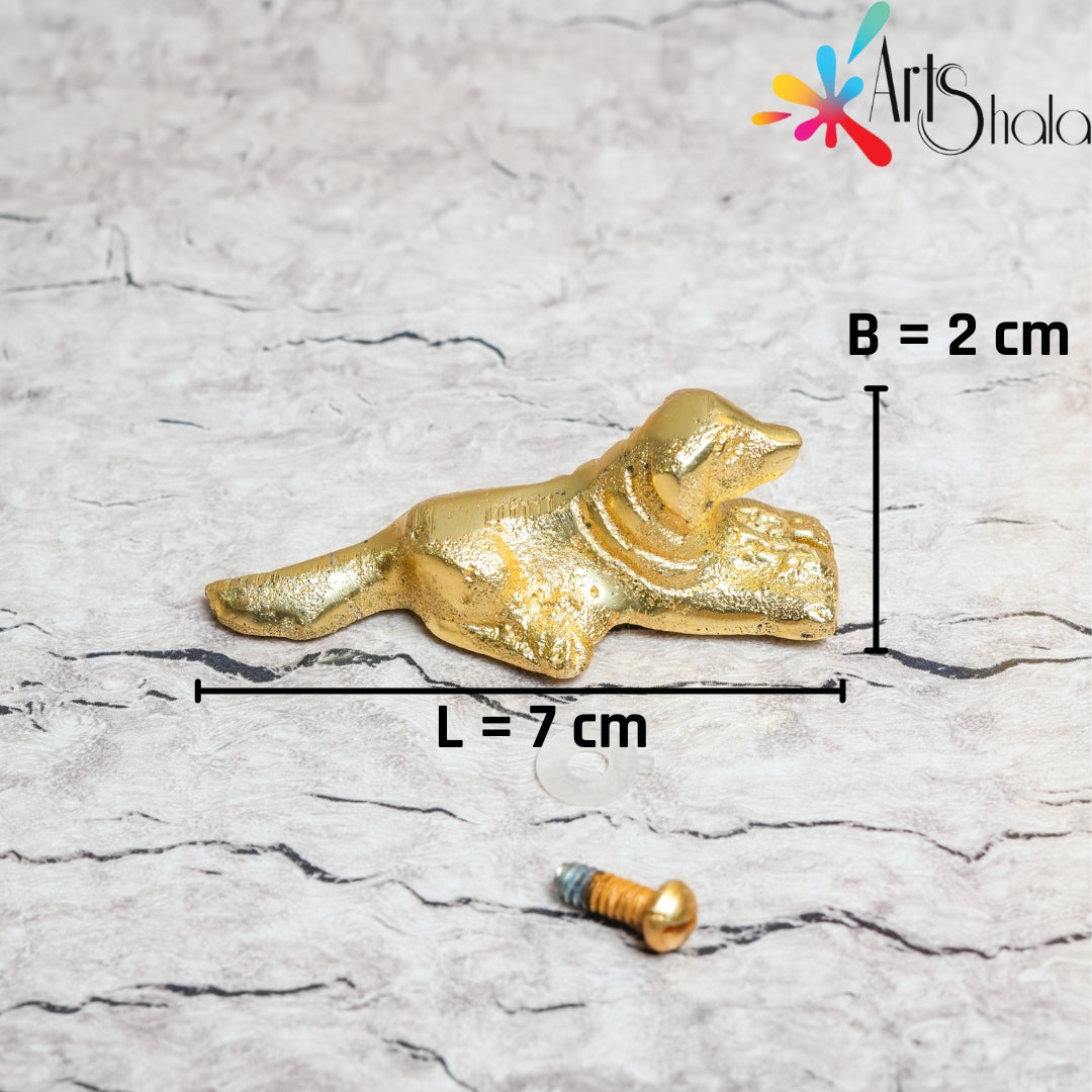 Dog-shaped Metal Tray Handle Golden
