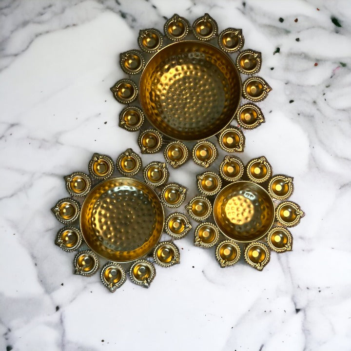 Brass Diya Urli Set of 3