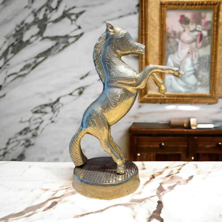 Shining Brass Stallion Statue