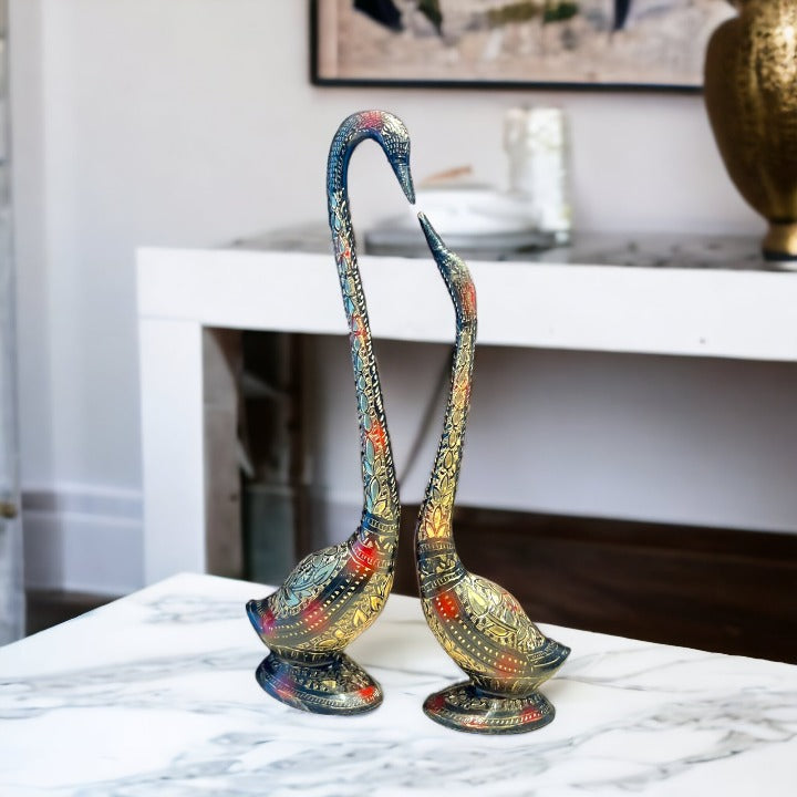 Brass Swan Pair