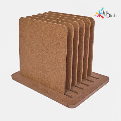 Square Coaster With Stand MDF Cutouts