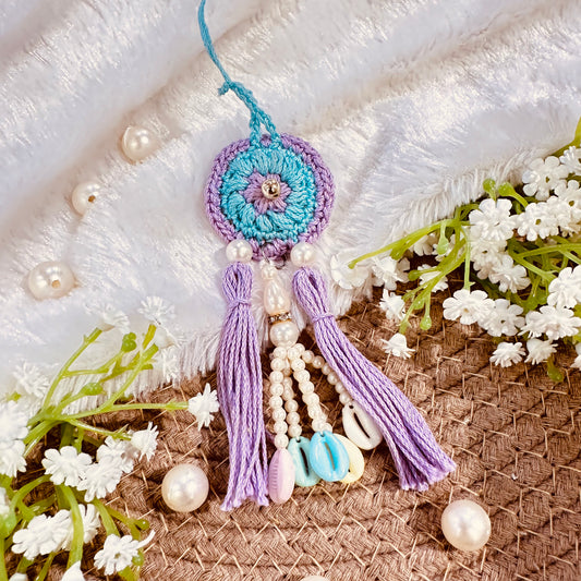 purple & blue pearl rakhi