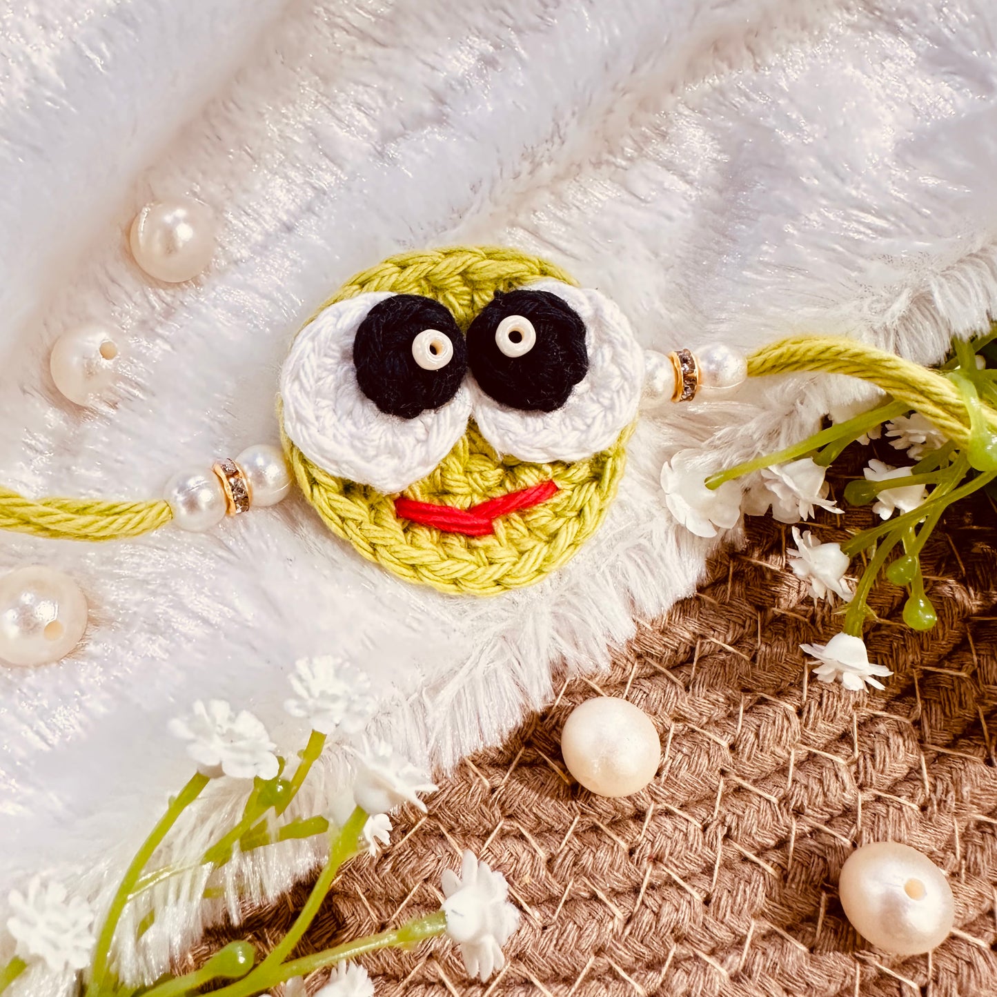 Smiley Face Crochet Rakhi