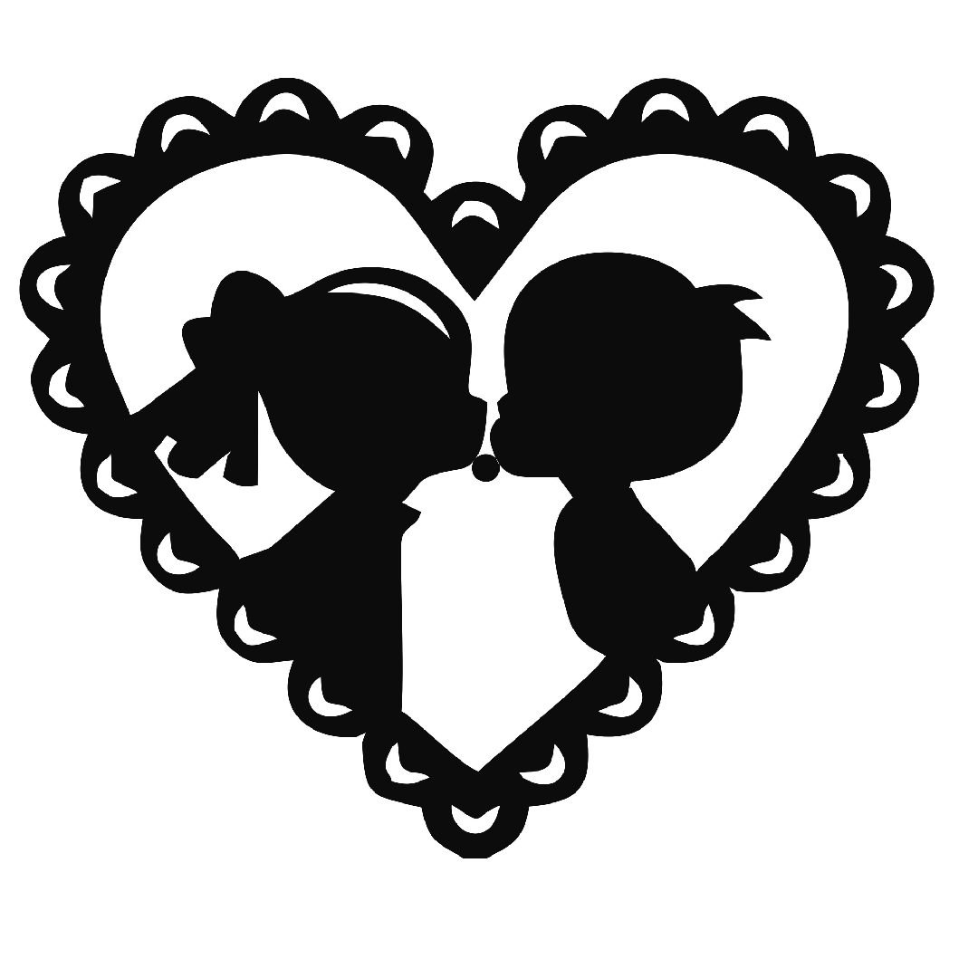 Lovebirds Heart Clock CDR Vector Design