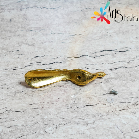 Peacock-shaped Metal Tray Handle Golden