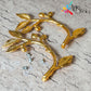 Golden Leaf Shaped Metal Tray Handle