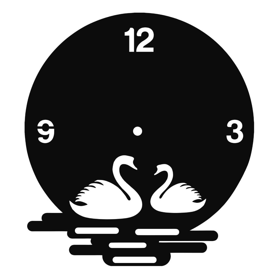 Serenity Swans Clock CDR Vector Design – Arts Shala