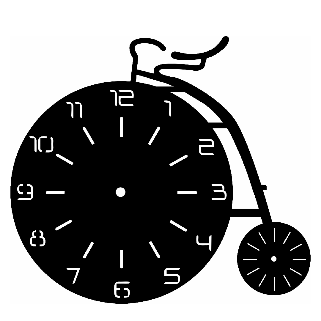 Penny-Farthing Bicycle Clock CDR Vector Design