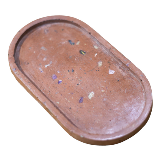 brown terazzo trinket tray 