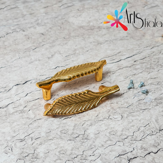 ARTS SHALA Golden Metal leaf Tray