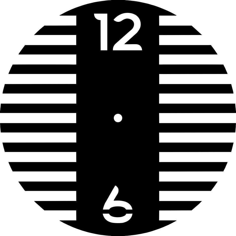 Monochrome Stripe Clock CDR Vector Design